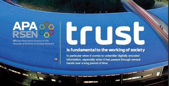 On-going work on Trust Work Package on Trust within APARSEN project European Framework for Audit and