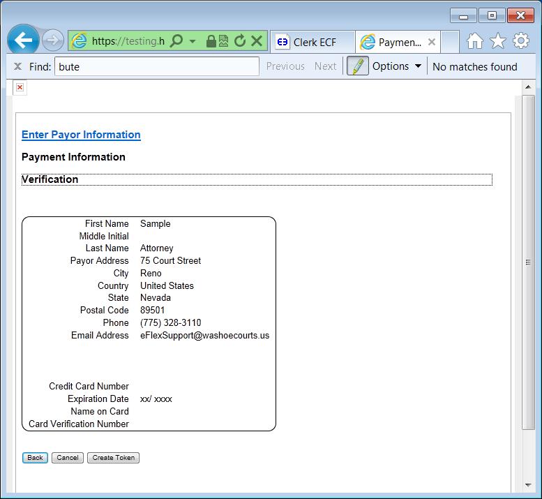 Filer Interface User s Guide - 67 Verify Payment information to be correct.
