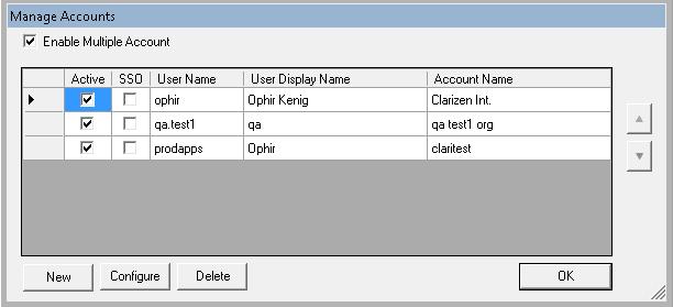 Multiple account support can be turned on by checking Enable multiple accounts on the login form.