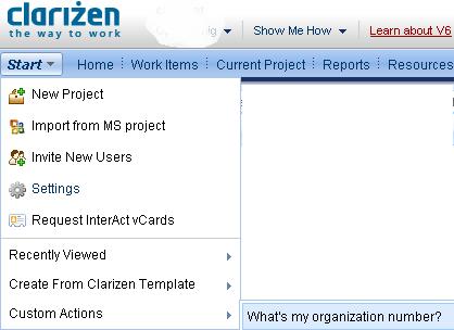 application that sets up a Custom action (on the Organization