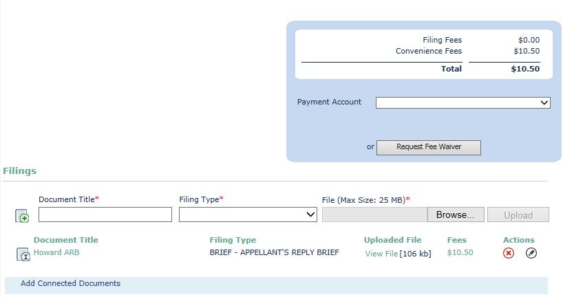You should see the following screen: Select your Payment Account and click the Submit button that appears.