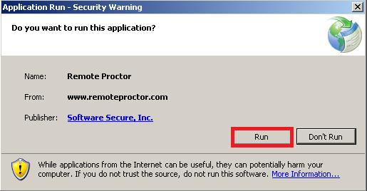 3. In the Application Warning window,