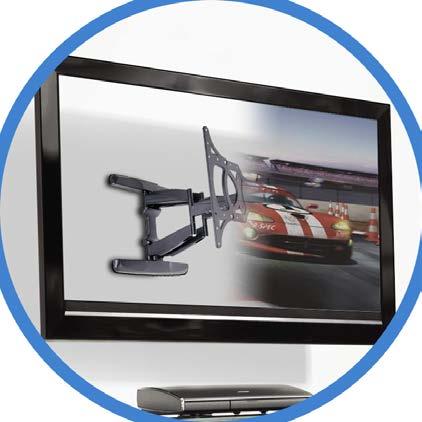 Displays Swiveling Mounting Points Easily Mounts to Wall