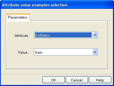 We activate the contextual PARAMETERS menu, we set EXSTATUS as the reference