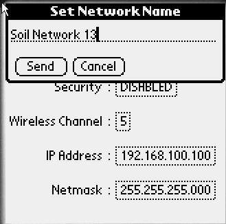 The new screen is named Set Network Parameters. a. Tap next to Network Name.