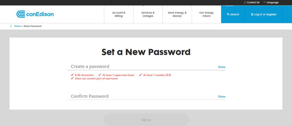 The following screen will appear after completing the updated password request successfully.