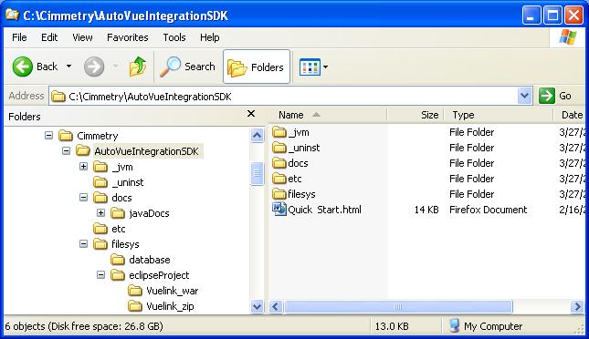 2 AutoVue Integration SDK Getting Started After you run the SDK installer on your machine, it creates several folders.