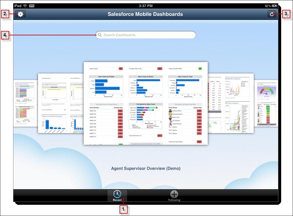 Mobile Salesforce Mobile Dashboards for ipad Generally Available Browse Dashboards More Easily on the Home Screen The mobile dashboard app s home screen shows your recently viewed and followed