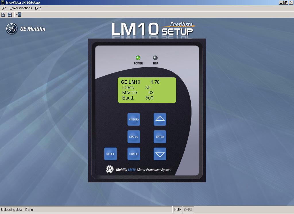 CHAPTER 3: INTERFACE ENERVISTA LM10 SOFTWARE 3.3 EnerVista LM10 Software 3.3.1 Description The EnerVista LM10 software is intended as an interface to the GE Multilin LM10 Motor Protection System.