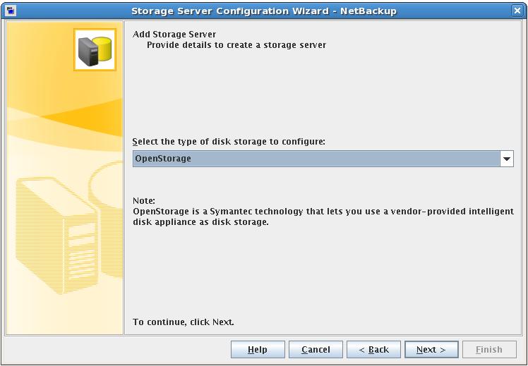 configured in the environment and that the vendor plug-in is installed 4 Select OpenStorage as the