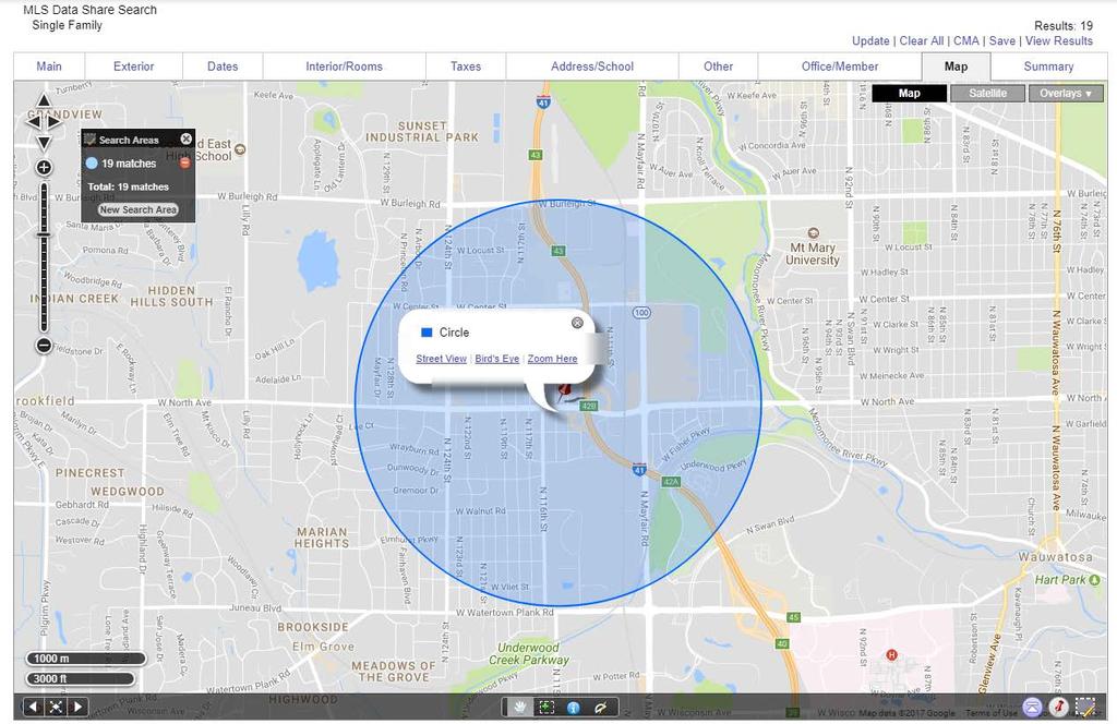 Other tools included in the Address bubble are: Street View - Zooms you down to a satellite street level view on the address using Google Maps.