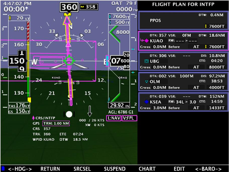To remove a waypoint in the flight plan, press [EDIT] and use the cursor to highlight the waypoint, press [REMOVE] Activating the Flight Plan After the flight plan has been created, pressing the