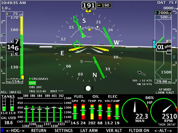 Autopilot / Flight director in ARM mode.