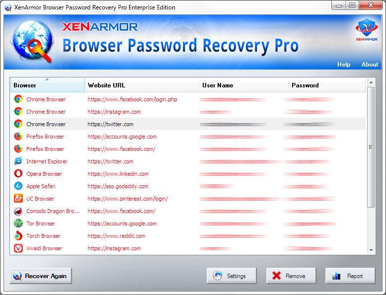 About Browser Password Recovery Pro Browser Password Recovery Pro is all-in-one Enterprise software to help you instantly recover all the stored web login passwords from top browsers on your system.