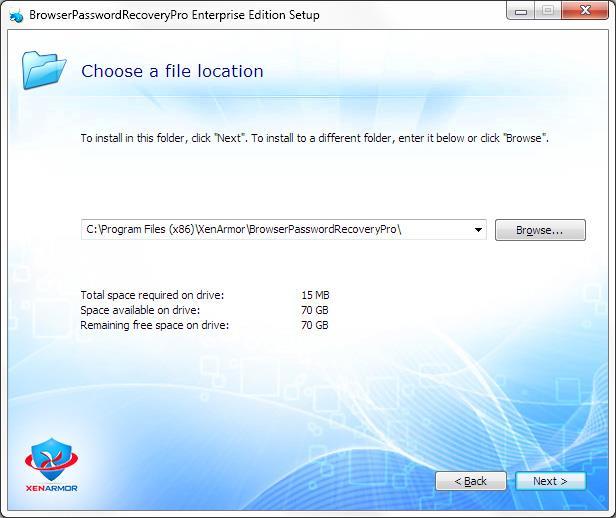 Installation Browser Password Recovery Pro comes with standard windows installer which allows seamless installation &