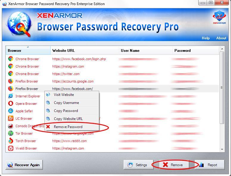 If you have accidently stored password on any laptop then you can discover and remove it instantly.