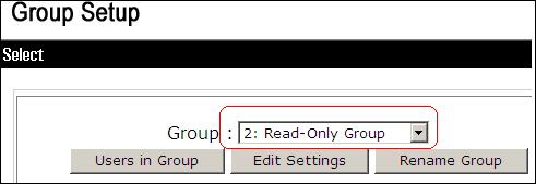 In the ACS Window, click Group Setup, and choose Read Only Group from the Group drop down list.