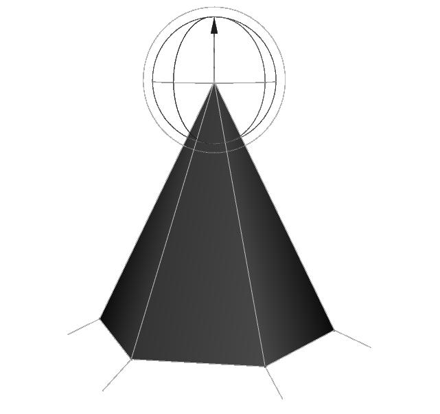 Figure 9: Cone of valence 6 from above. Triangle model with symmetrical normals left, PNG patches middle and PN patches right. Figure 0: Smooth tetrahedron and tetrahedron with special features.