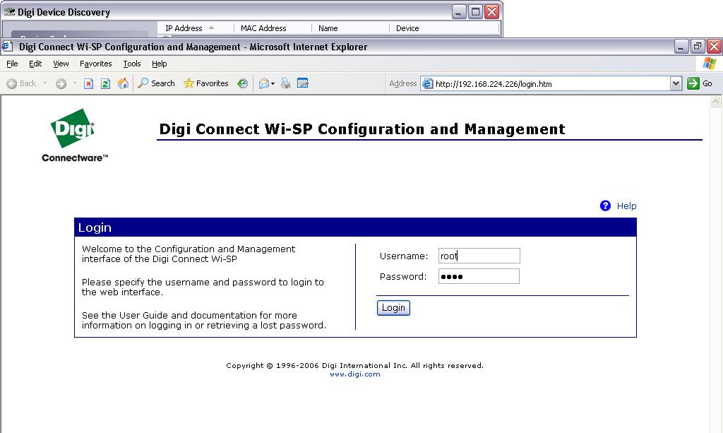 A username and password are required to view or change any of the WiSP s configuration parameters.