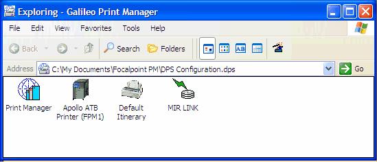 The MIR Link icon displays on the Galileo Print Manager