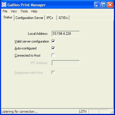 If Galileo Print Manager is not currently open, choose Start > Programs > Galileo Print Manager > Print Manager. 3.