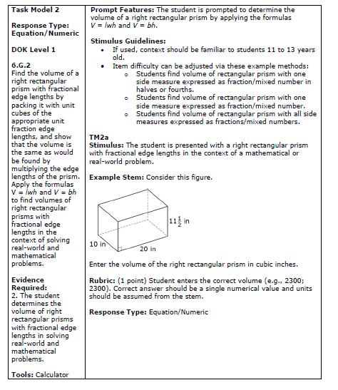 2014 Sample SBAC Questions Math 6 Notes