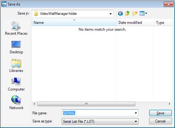 5 Save the Volume Serial file ( SERIAL.LST ) to any location. Key code Volume serial file SERIAL.
