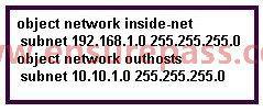 When any host in the 192.168.1.0/24 subnet behind the inside interface accesses any destinations in the 10.10.1.0/24 subnet behind the outside interface, PAT them to the outside interface.