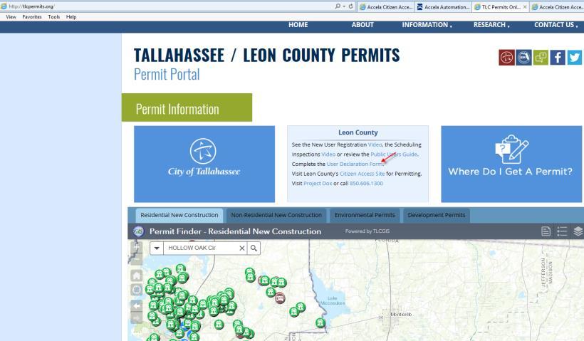 Introduction to Accela Citizens Access Accela Citizens Access (ACA) is Leon County s new online permitting system.