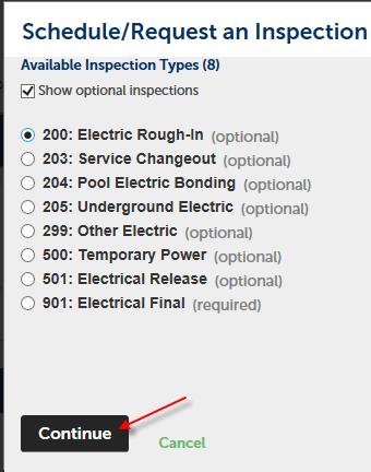 Select an Inspection