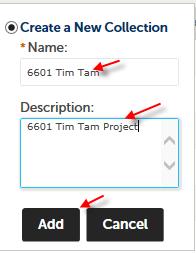 You will see the following: You can either create a new collection to add the record to or add it to an