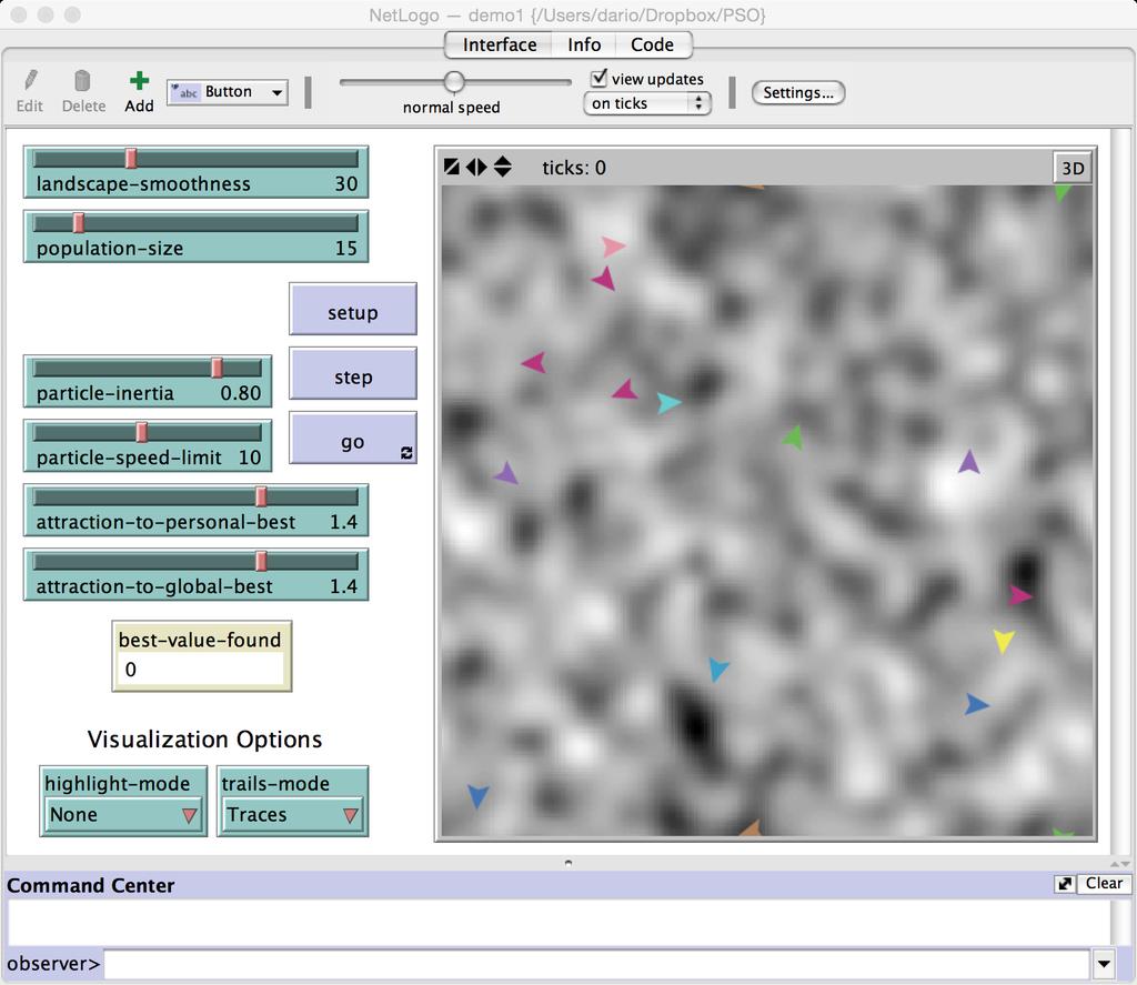 Demonstration NetLogo Allows you to create: GUI to test parameters in a simulation.