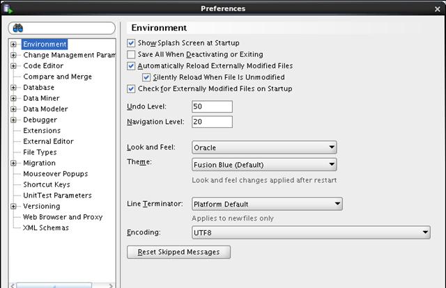 Setting Preferences Customize the SQL Developer interface and environment. In the Tools menu, select Preferences.