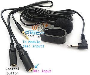 Optional remote microphone Kit The control button has a built-in microphone which means mounting the control button on the dash may allow for control but may not be optimum for issuing commands or