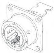 Plug n Shell type 6 with Plastic Gland RJ11F 6 X Receptacles n Square flange receptacle 4 mounting holes: Shell
