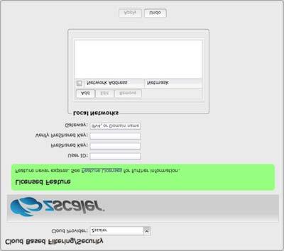 Enter your Zscaler account information to enable these settings. Input local network information (Network Address and Netmask) to assign your Zscaler implementation to one or more local network(s).