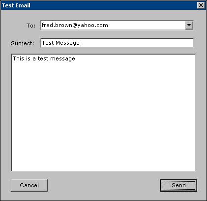 Click the Send button to send the test email. Verify that the user received the email message. Please note that the message may have been deposited in the user s junk mail folder.
