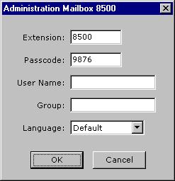 Administration mailboxes Use this option to create, edit, or view administration mailboxes. This mailbox allows you to add, edit, remove, or reset guest, staff, or front desk mailboxes.