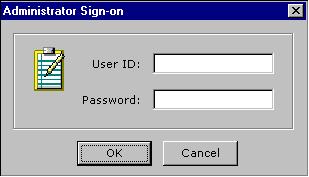 Enter your user ID and password, and then click OK. If you enter a valid user ID and password, you are prompted to sign off when you finish. Click OK again.