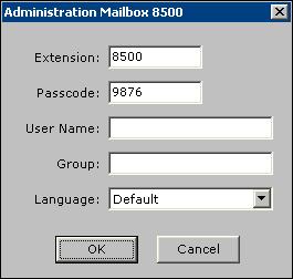 2. Double-click the New Mailbox icon, as shown in the previous illustration. 3. In the next window that appears, enter the desired mailbox number, then press Enter or click OK.