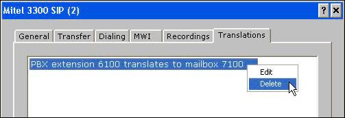 Deleting translations 1. In the Translations tab of the Port Type window, right-click on the translation you want to remove and select the Delete command from the resulting menu. 2.