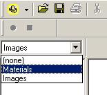 22. Now click on images drop down menu and choose materials, your materials menu will now appear below. 23.