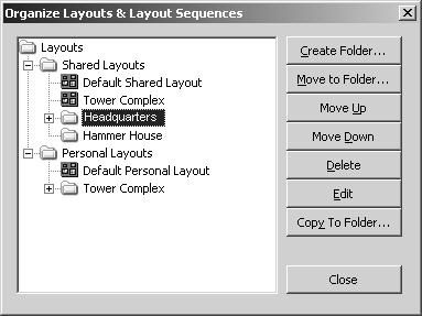 Organizing Layouts and Layout Sequences The Organize Layouts & Layout Sequences dialog allows you to create folders and sub-folders in which to save layouts and layout sequences ( P. 118).