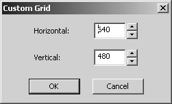 In the Horizontal or Vertical field, overwrite 2 the existing value with a custom value, or use the up/down arrows to select a value.