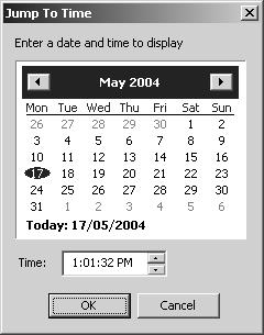 Using the Timeline Click and drag the time bar to move through the Timeline... Jump to time 1 Move your mouse pointer over the time bar and it becomes a hand.