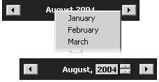 If no Video Windows are selected, only the timeline is moved. Using the calendar is shown below. Click to scroll forward through the months.