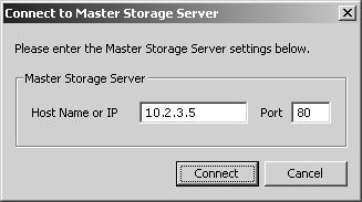 Changing the Storage Server Note In order to retrieve information, you must be connected to a Master Storage Server, even if it is on the same computer as the Viewer.
