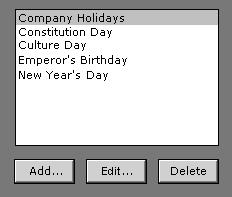 Configure Special Day Recording To edit a schedule type, click the Edit button 1 2 ln the Special Day Schedule window, click a schedule type in the Schedule Type list to select it.