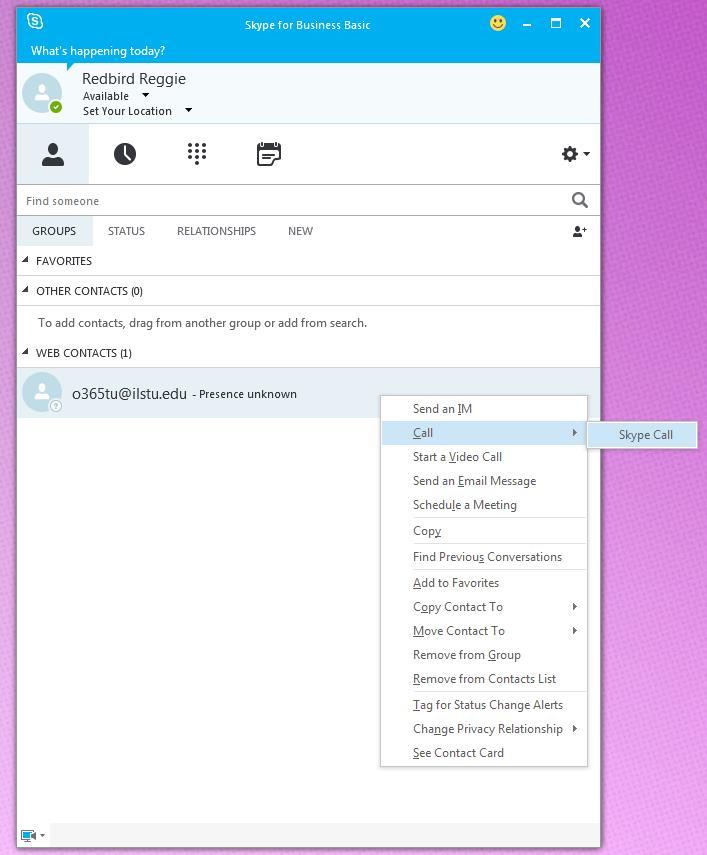 10 Audio Calling in Skype for Business Audio and Video calling is a feature of the desktop application client.