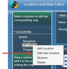 Editing Locations Chapter 7 Editing Locations and Maps Figure 7-2 Editing Locations Step 2 Select an option from the menu. Add Location Adds a location at the same level as the selected location.